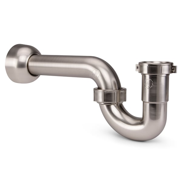 Keeney Mfg Decorative ABS P-Trap in Brushed Nickel, 1.5 x 1.25" K400BN - main